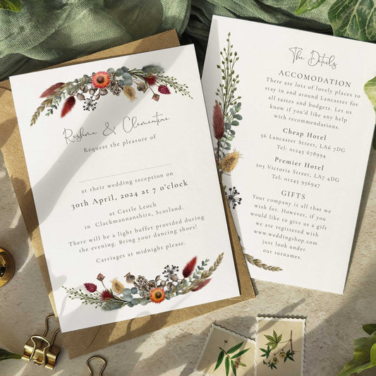 Dried Flowers Evening Invitation