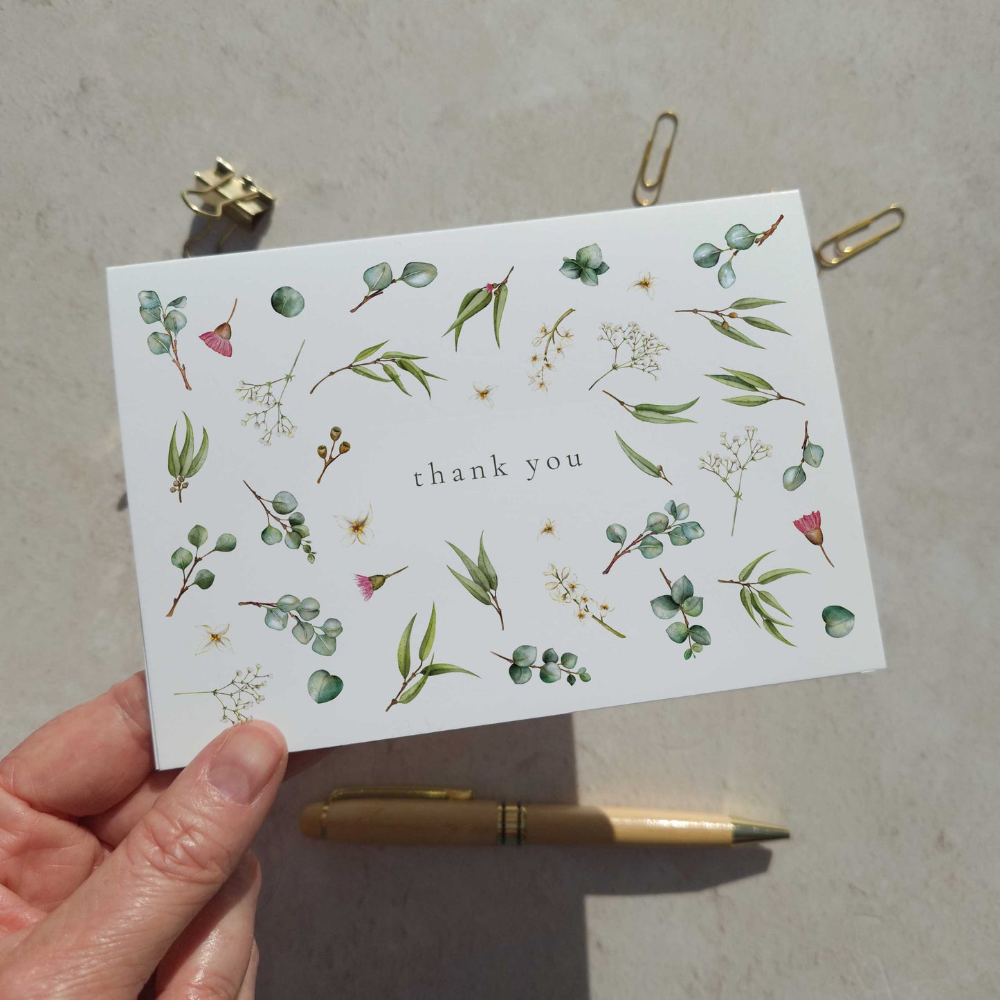 Eucalyptus and Gypsophila Thank You Cards