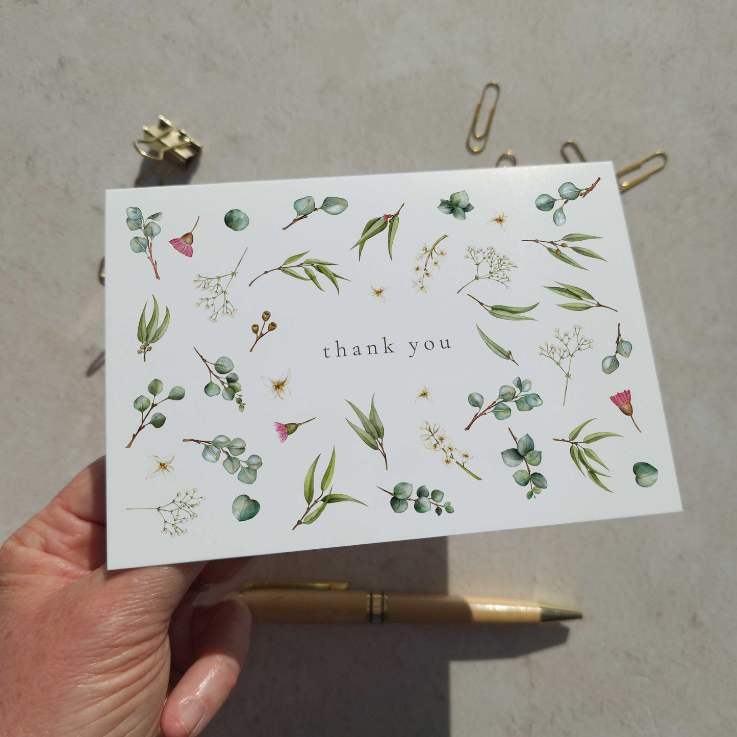 Eucalyptus and Gypsophila Thank You Cards