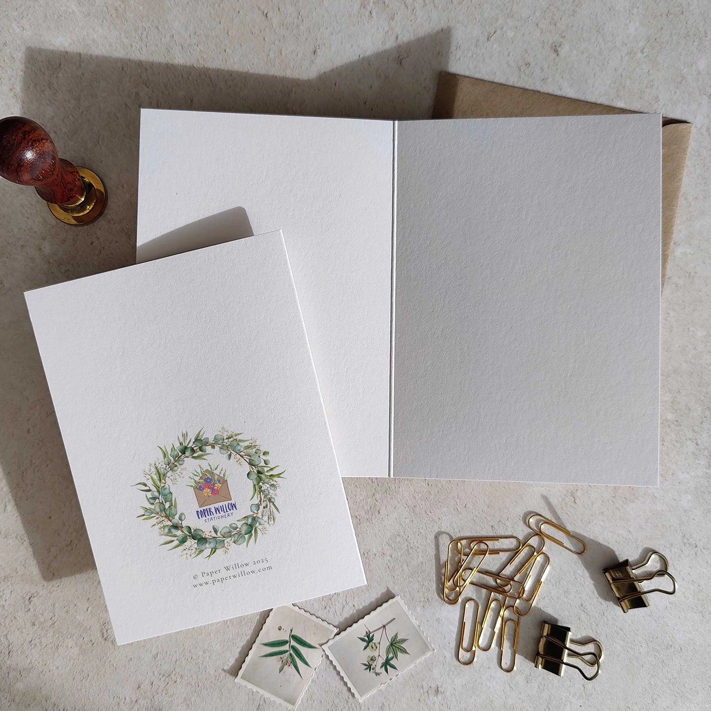 Eucalyptus and Gypsophila Personalised Thank You Cards