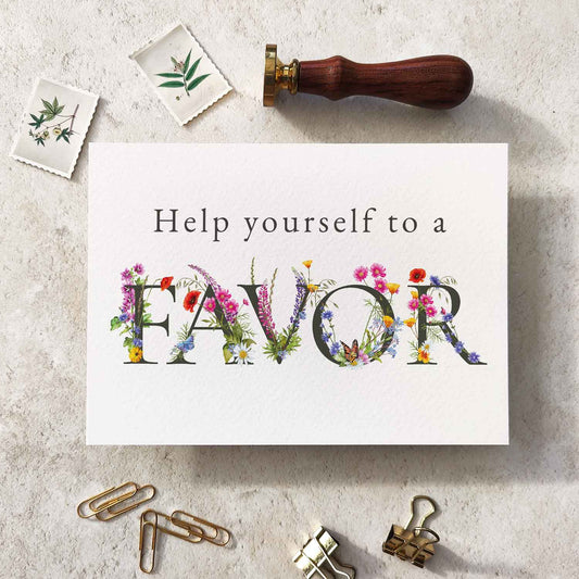 Wildflower Favour Sign Digital File