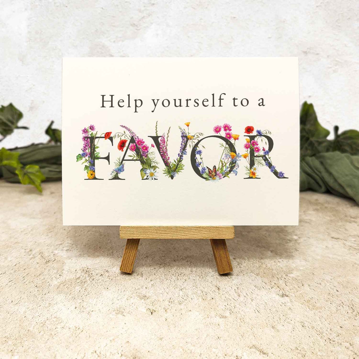 Wildflower Favour Sign Digital File