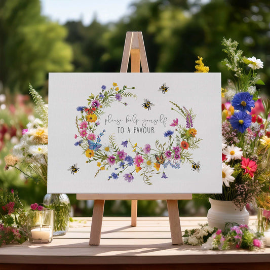 Wildflower Meadow Favours Sign