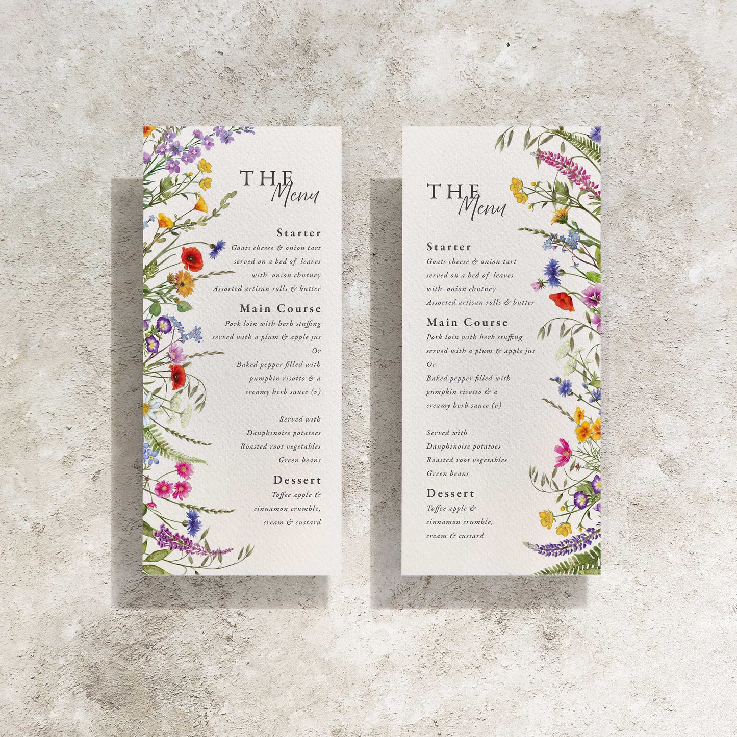 Wildflower Meadow Menu Digital File