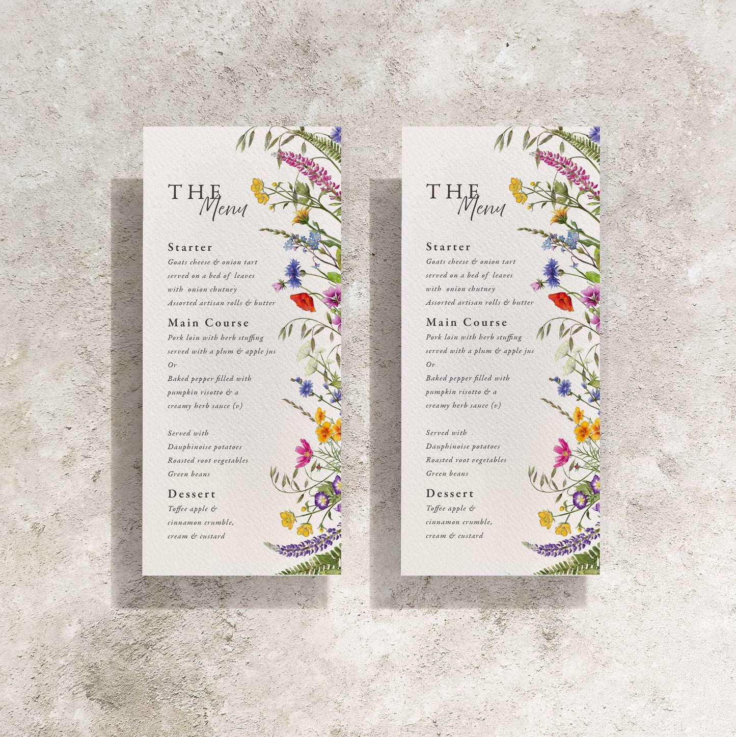 Wildflower Meadow Menu Digital File