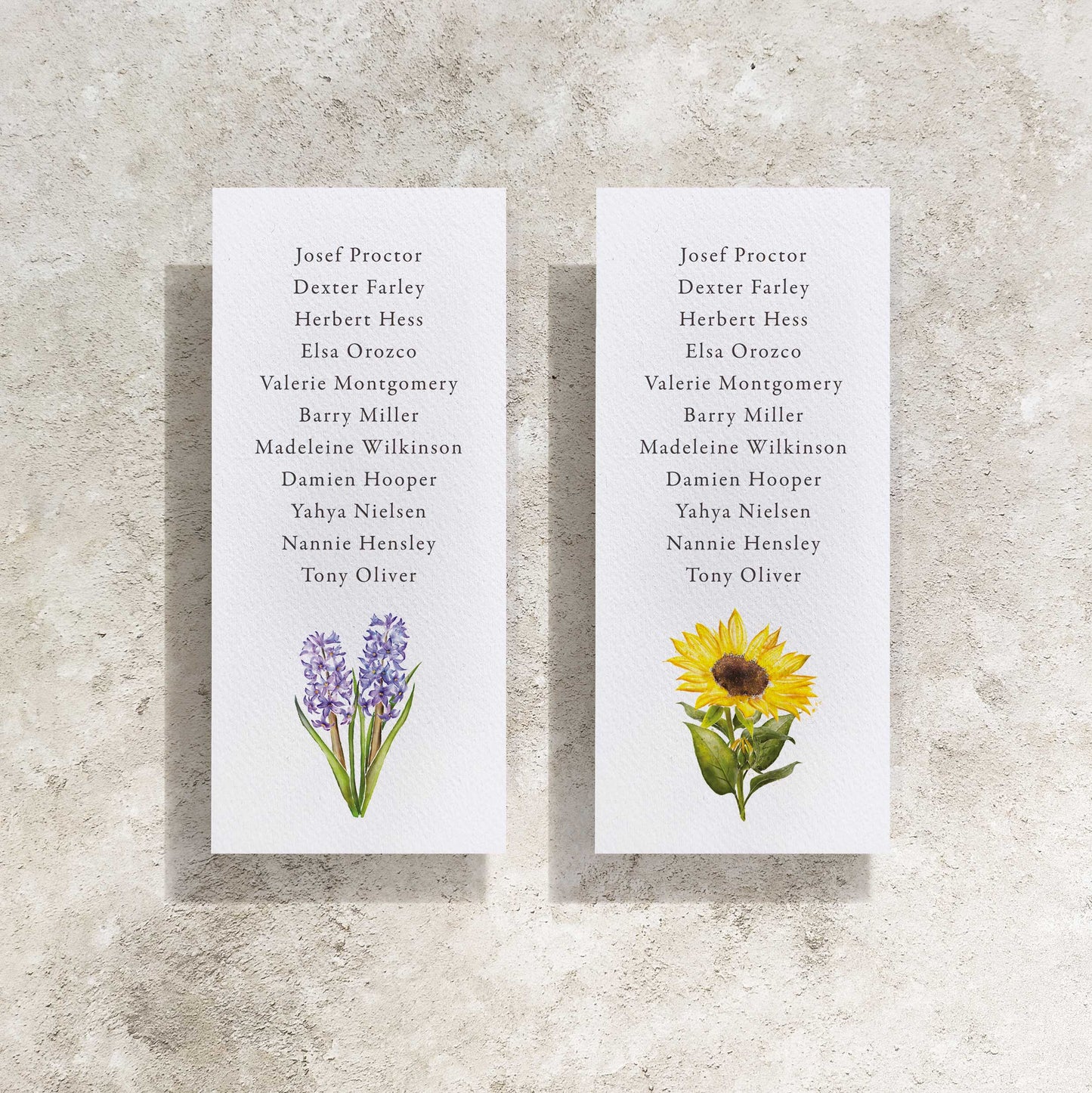 Flower Table Plan Cards Digital Files