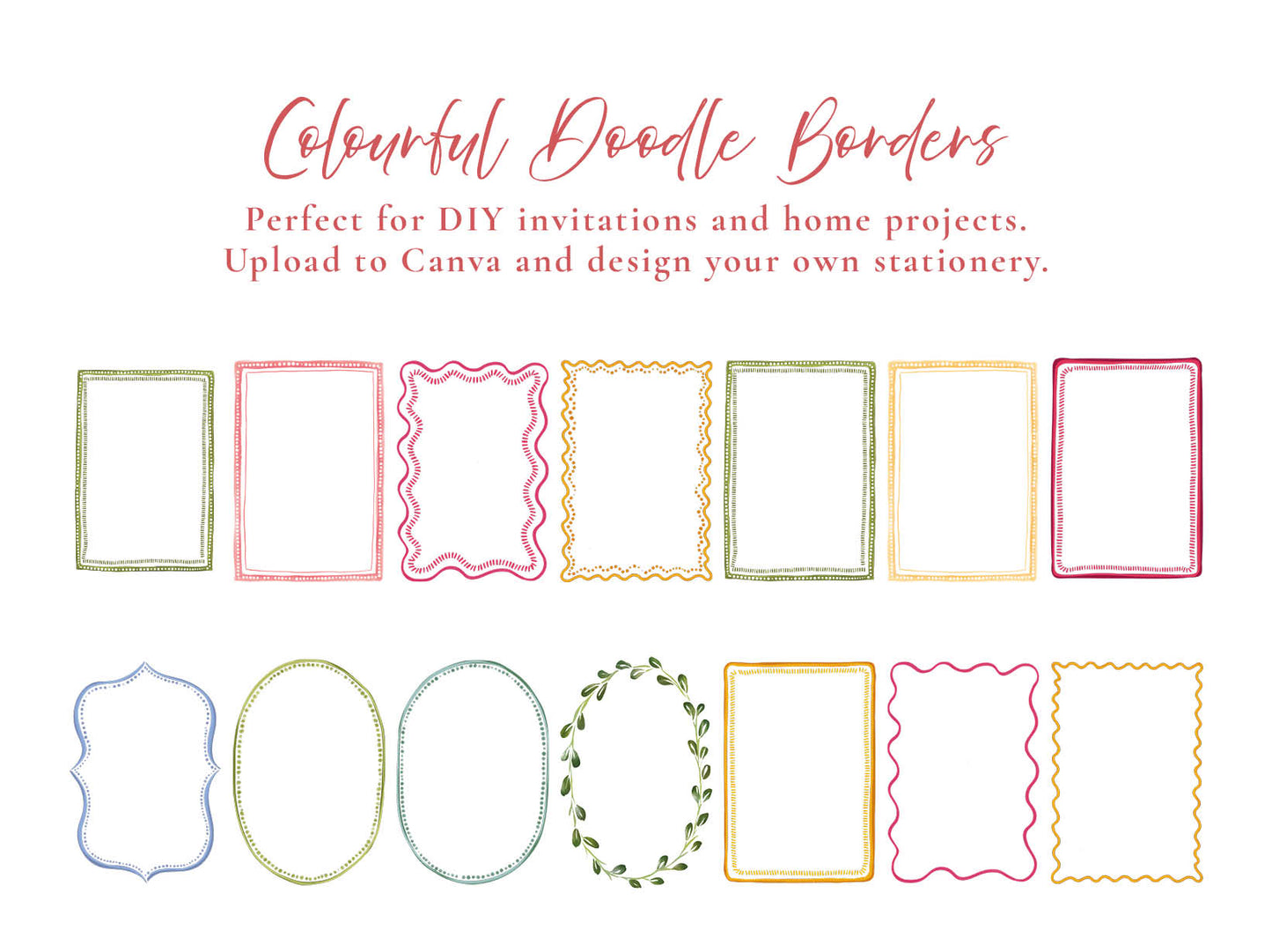 Colourful Flowers 45 x Digital PNG Floral Borders and Motifs