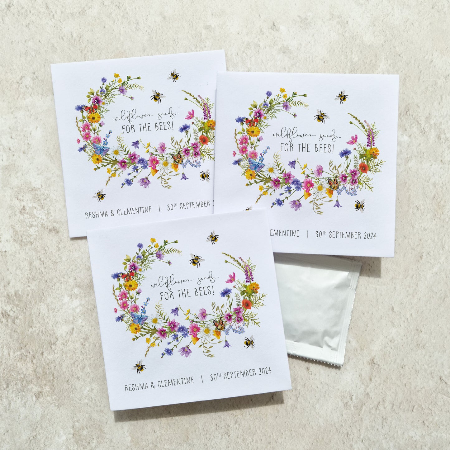 Wildflower Meadow Seed Packet Favours (For the bees) (Pack of 10)