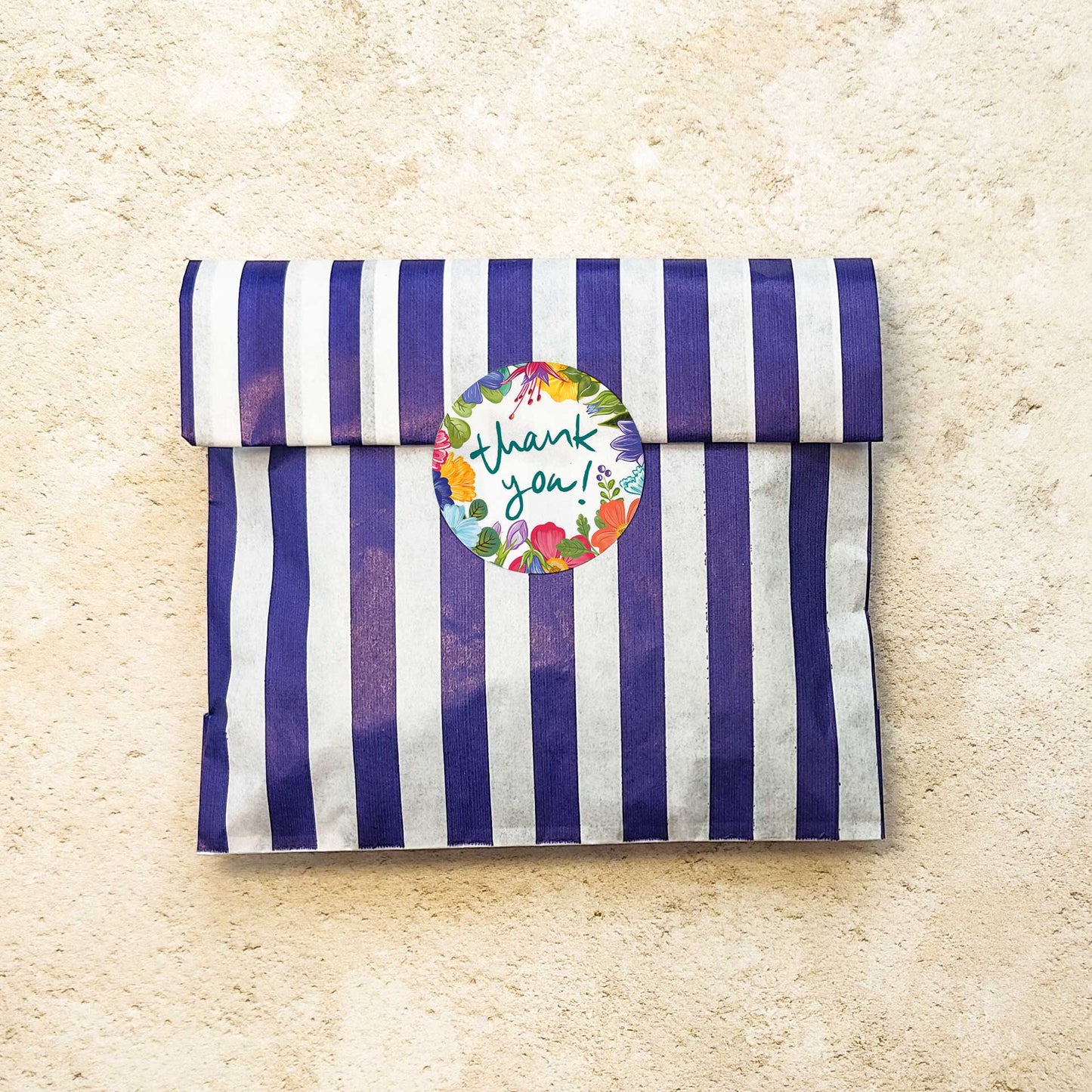 Bright and Colourful Festive Floral Thank You Stickers (35 stickers)