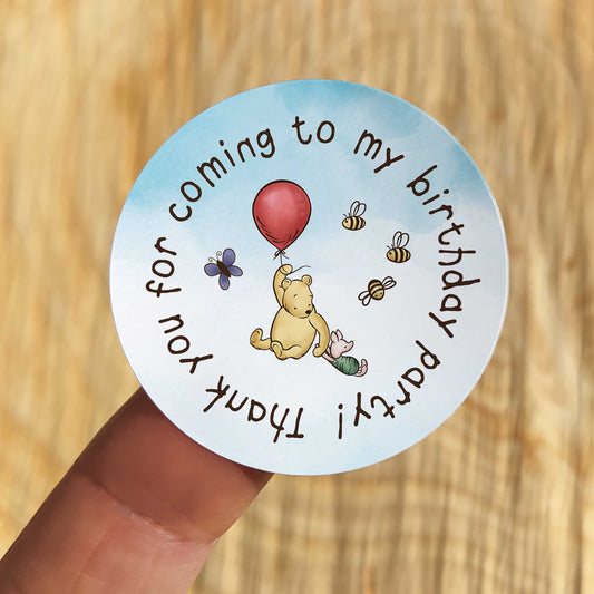 Winnie Balloon Thank You Stickers (35 stickers)