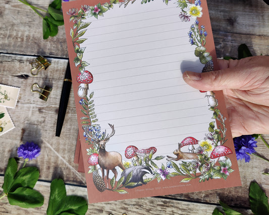 Woodland Animals Cottagecore A5 Notepad