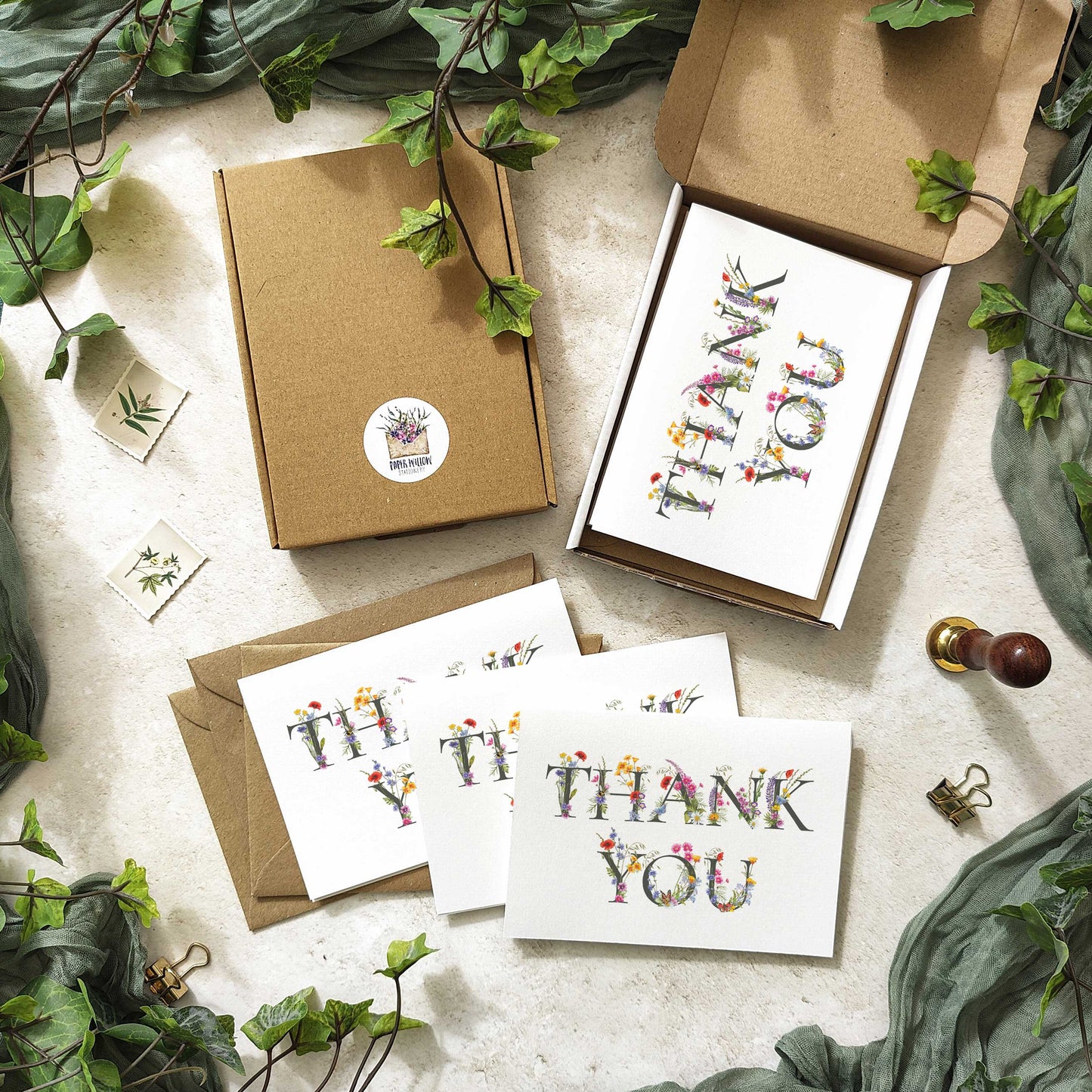 Wildflower Letters Thank You Cards