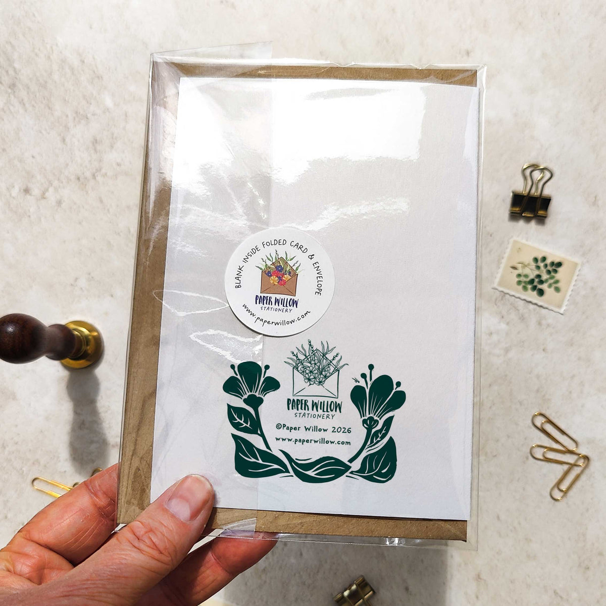 Linocut Botanical Personalised Wedding Card
