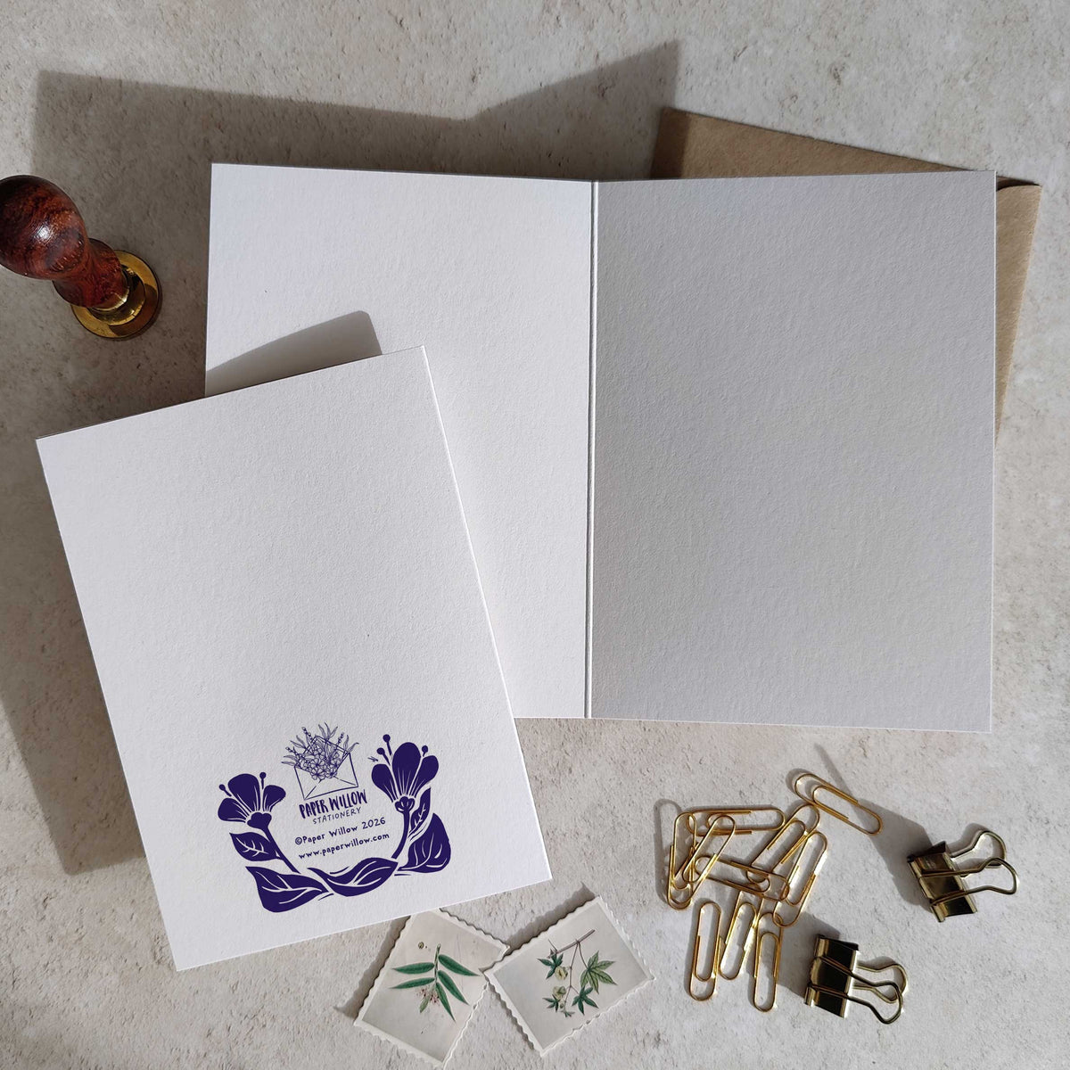 Linocut Botanical Personalised Wedding Card
