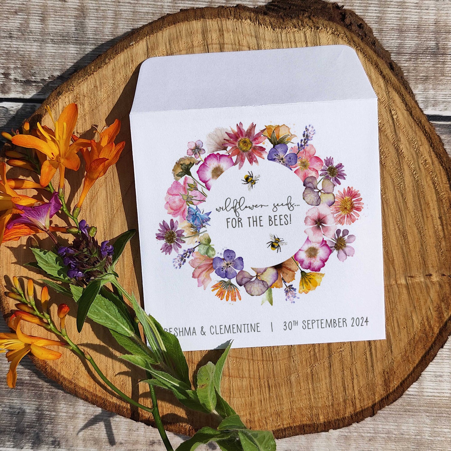 Pressed Flowers Seed Packet Favours (Pack of 10)