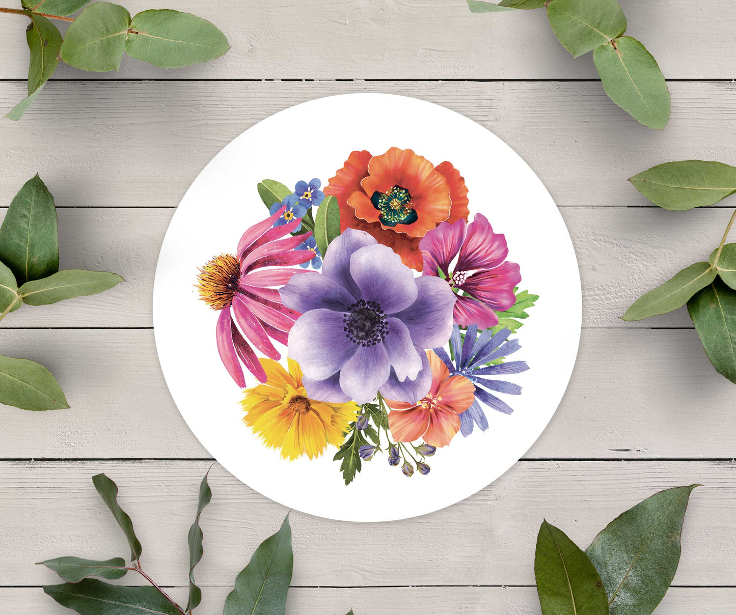 Colourful Flowers Stickers (35 stickers)