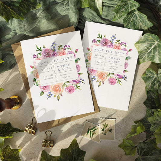 Rose Garden Save The Date Card