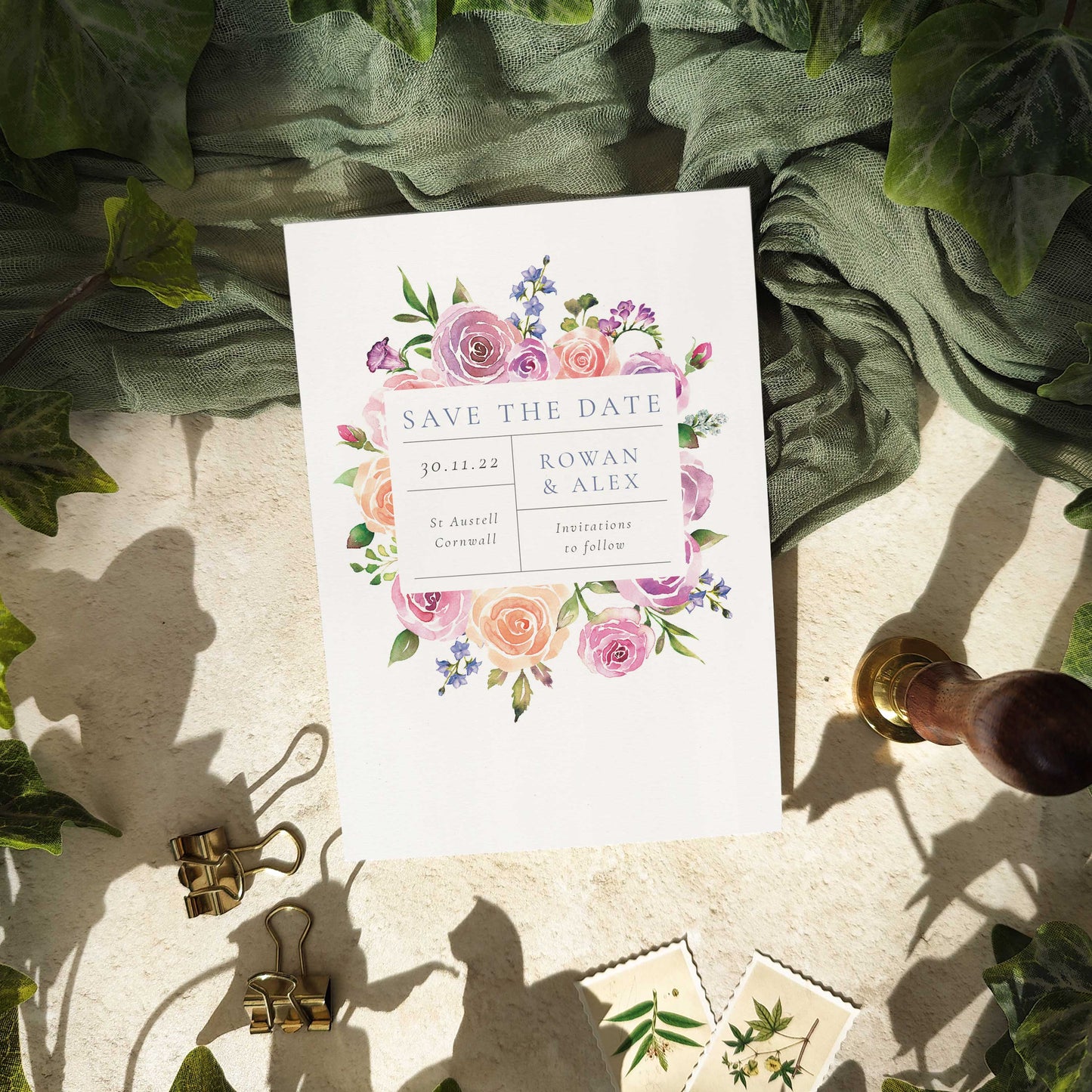 Rose Garden Save The Date Card