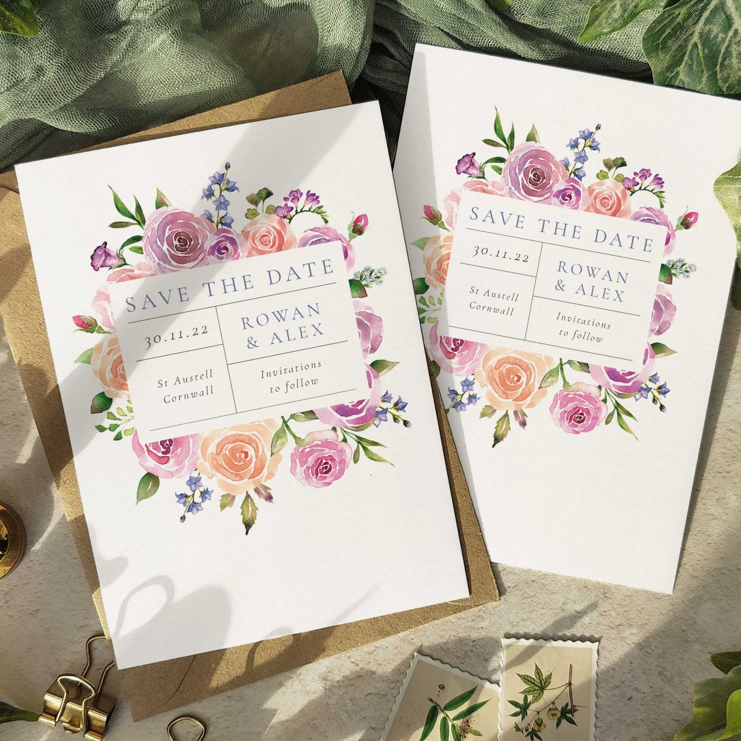 Rose Garden Save The Date Card