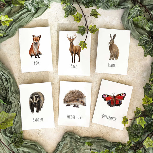 Woodland Animals Plain Table Name Cards