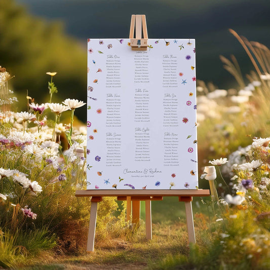 Pressed Wildflowers Table Plan Board