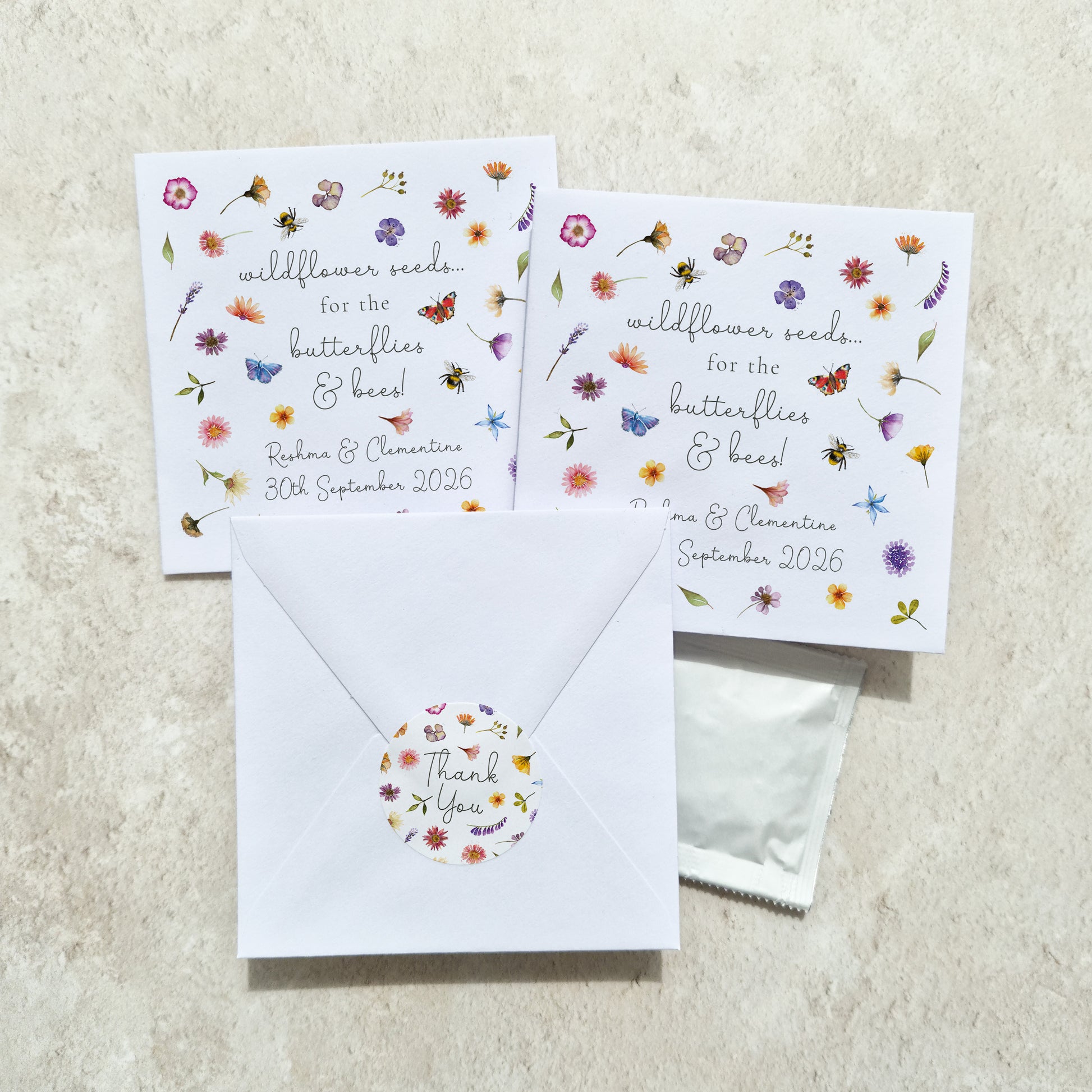 wildflower seed envelopes Pressed Wildflowers Seed Packet Favours (Butterflies and bees) (Pack o – Paper Willow