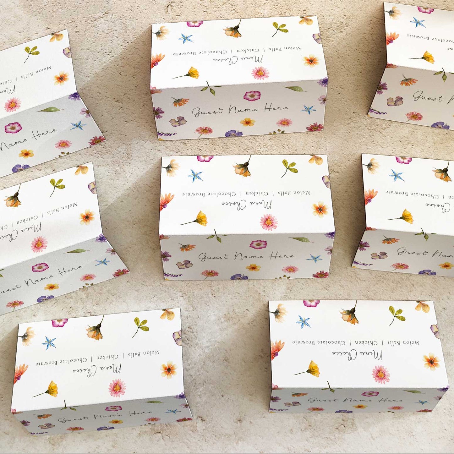Pressed Wildflowers Place Cards