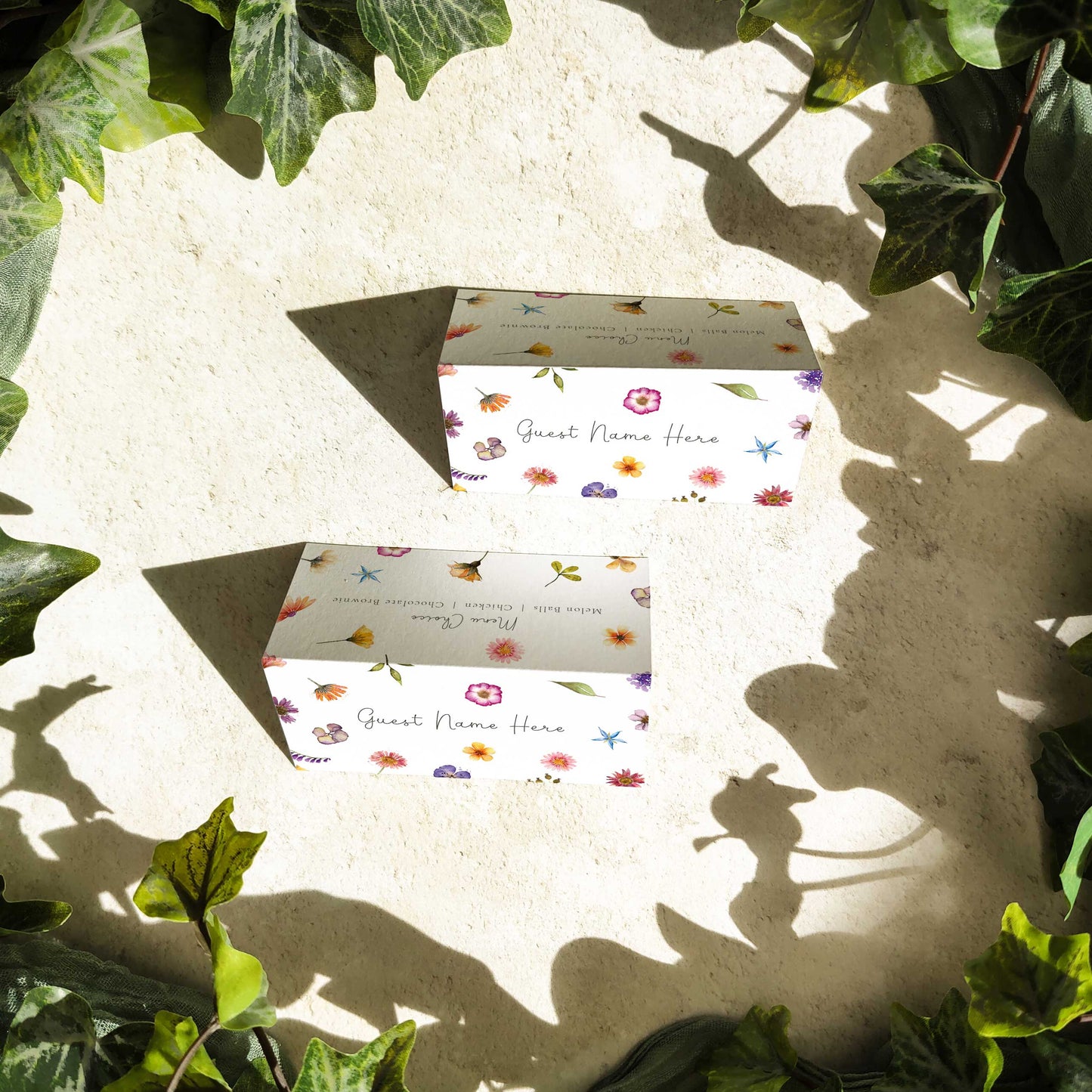Pressed Wildflowers Place Cards