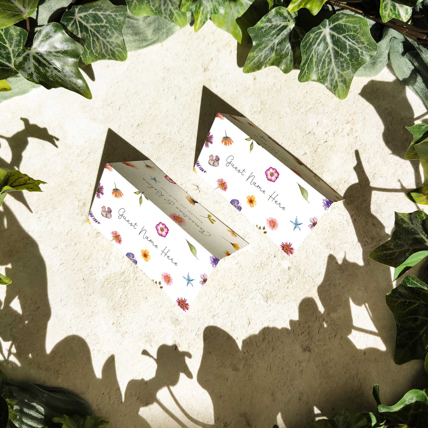 Pressed Wildflowers Place Cards