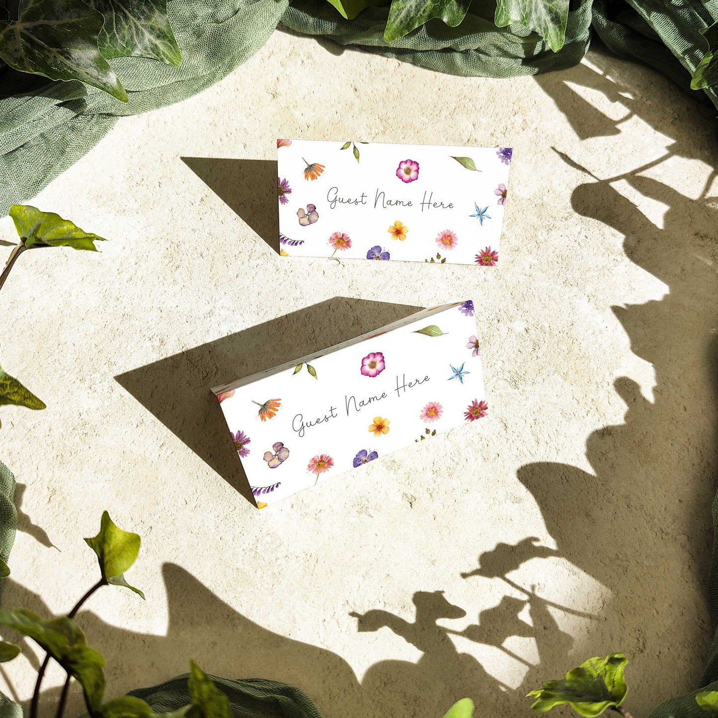 Pressed Wildflowers Place Cards