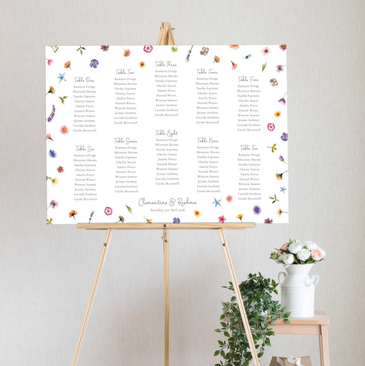 Pressed Wildflowers Table Plan Board