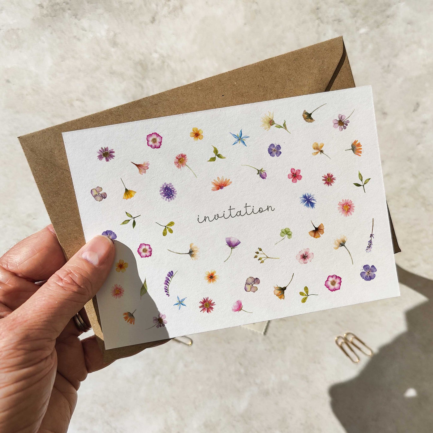 Pressed Wildflowers Ready To Write Invitations