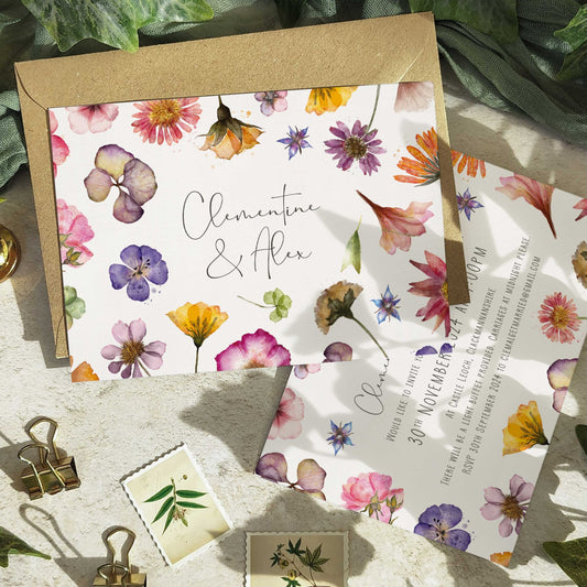 Pressed Flowers Evening Invitation