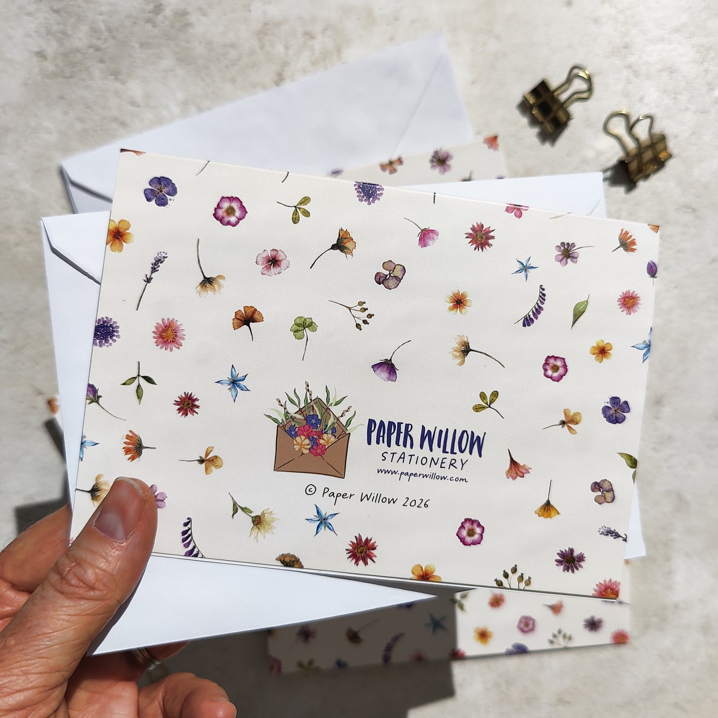 Pressed Wildflowers Thank You Cards