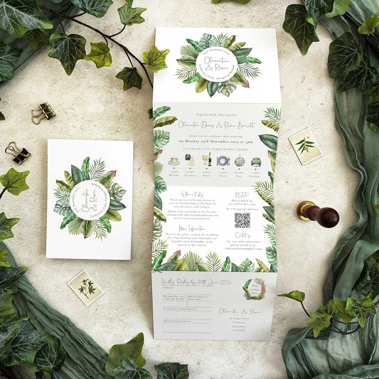 Rainforest Concertina Invitation
