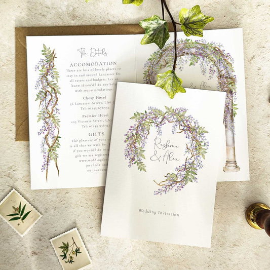 Regency Wisteria Folded A6 Invitation