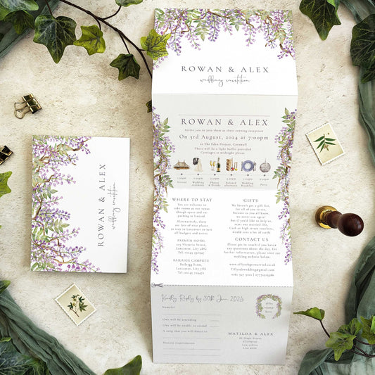 Regency Wisteria Concertina Invitation