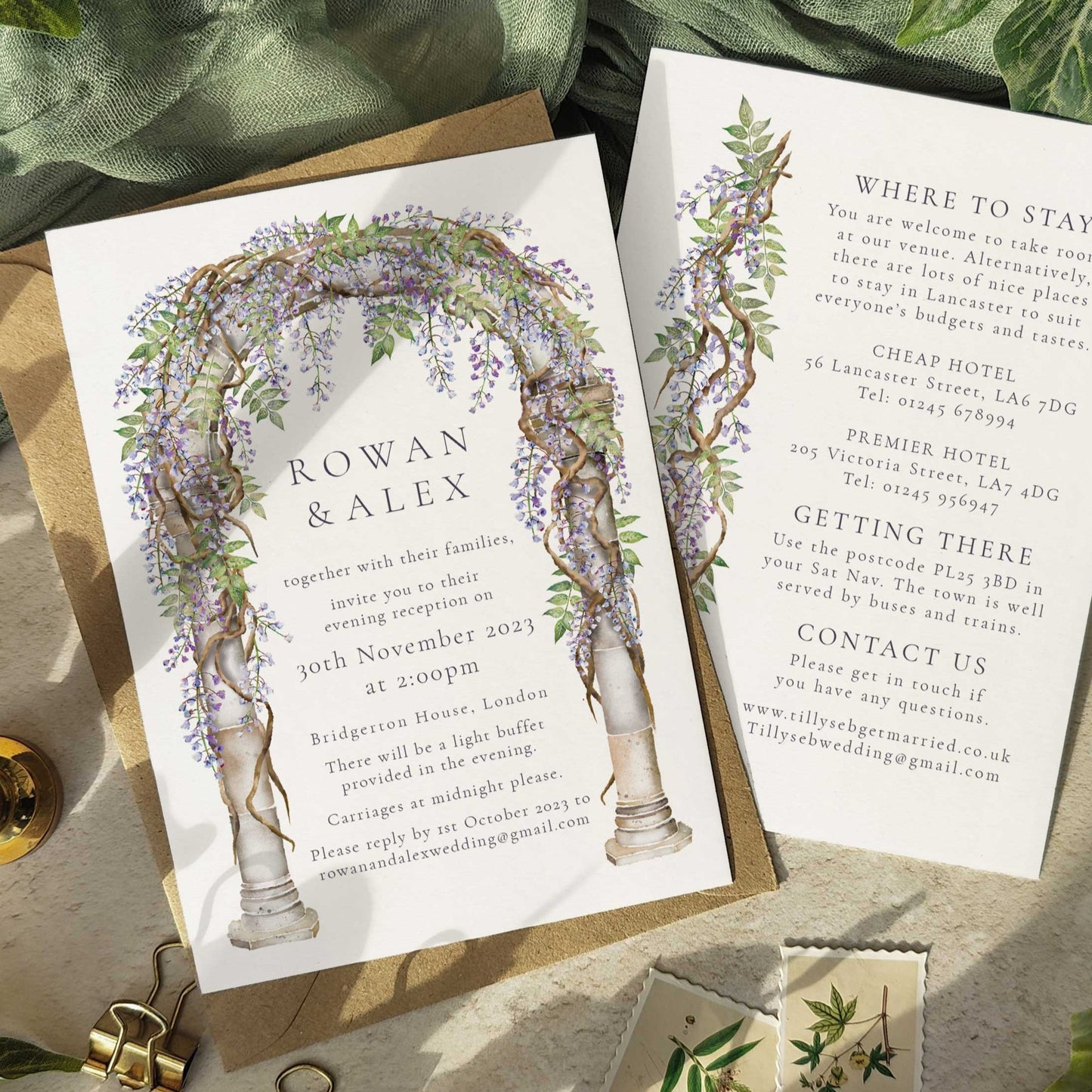 Regency Wisteria Evening Invitation