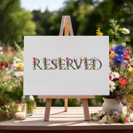 Floral Reserved Sign