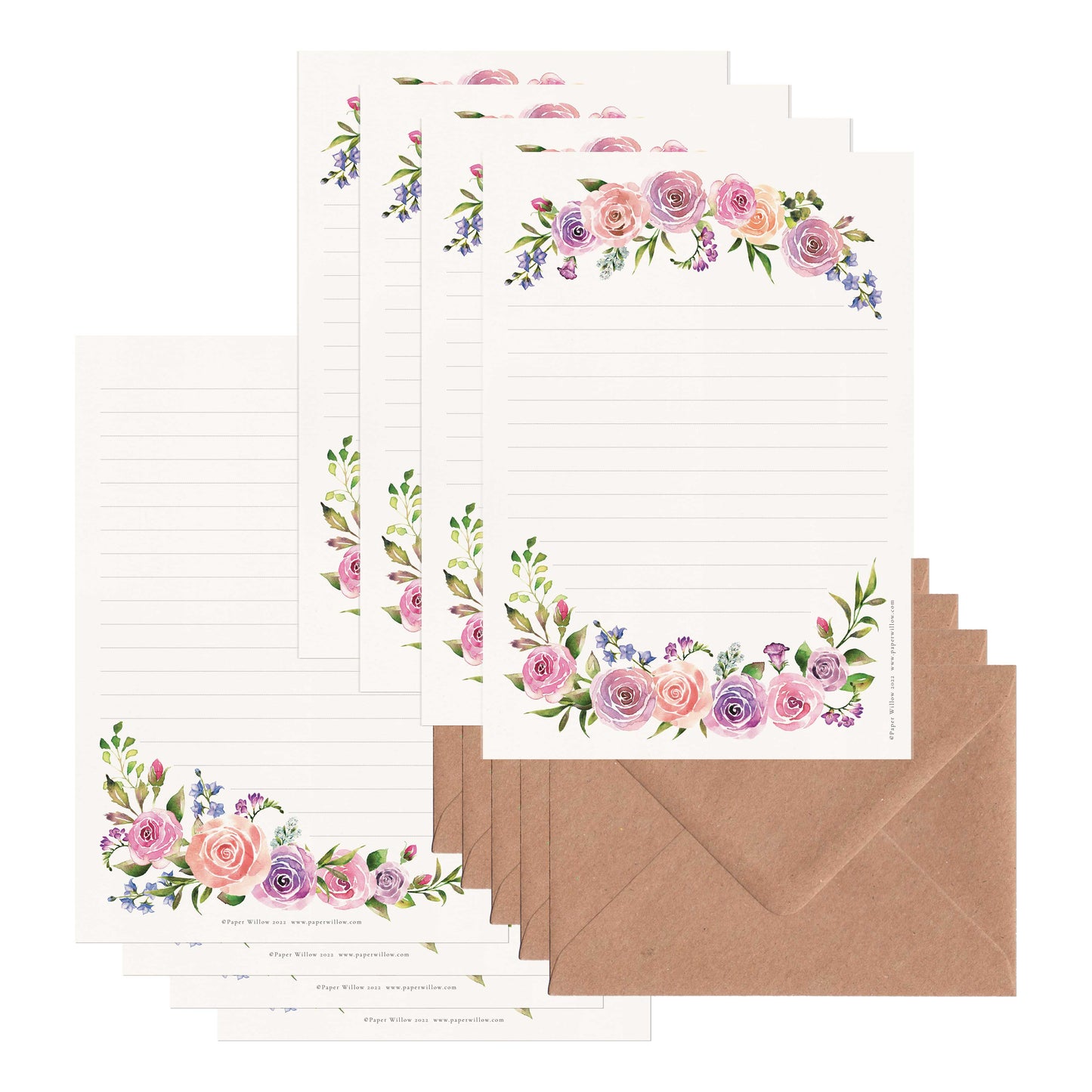 Pink Roses Letter Writing Set