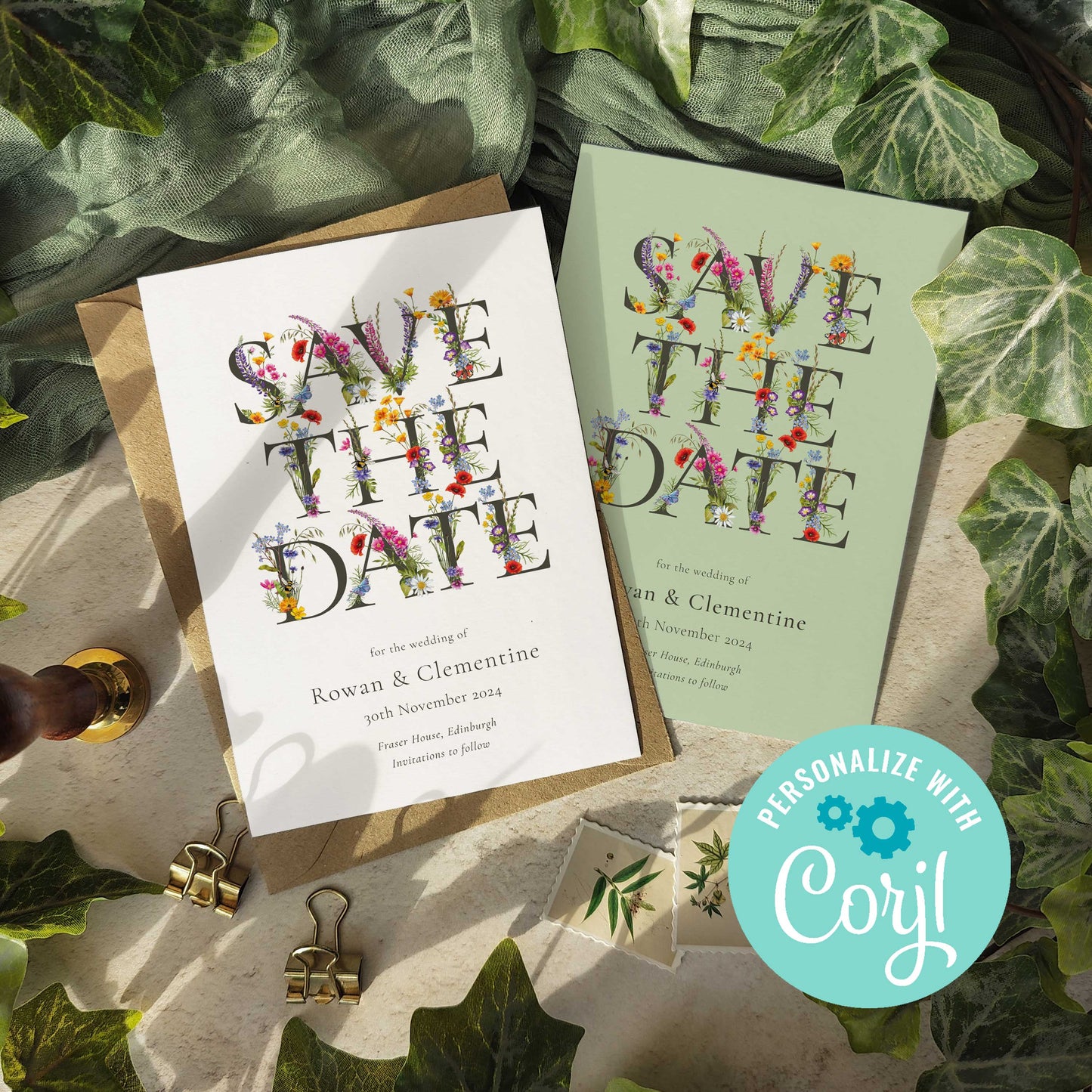 Summer Meadow Letters Save the Date Digital File