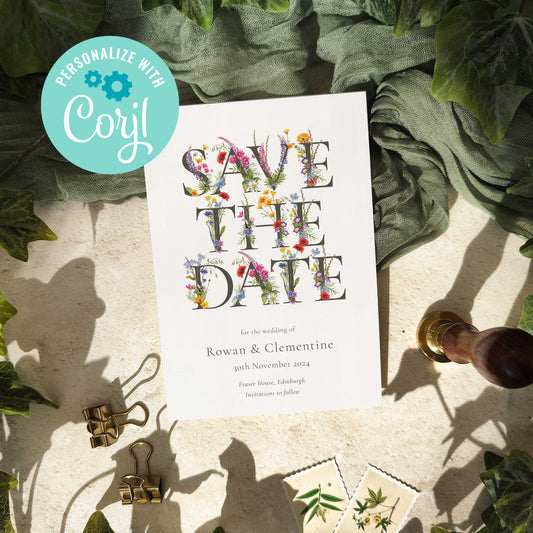 Summer Meadow Letters Save the Date Digital File