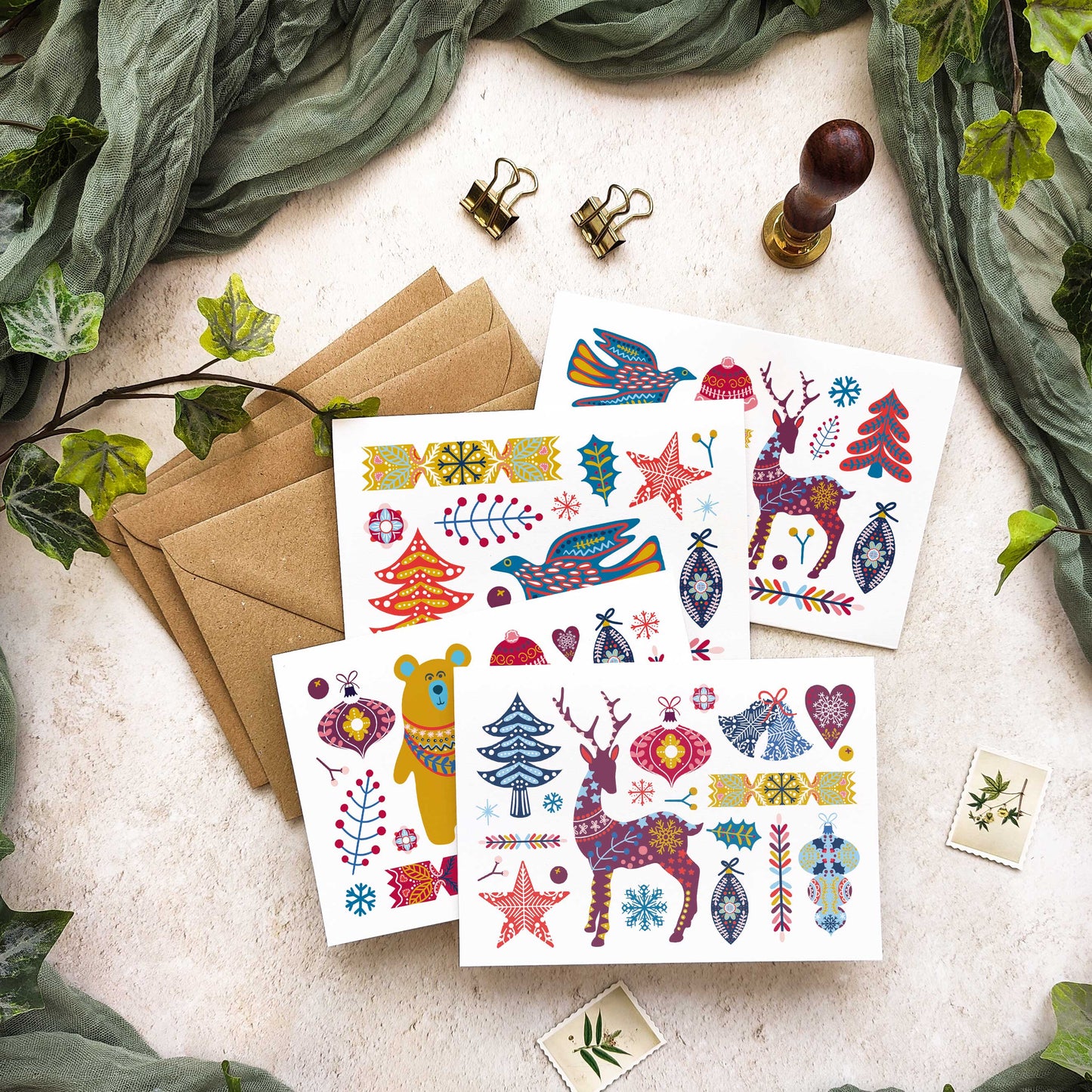 Scandinavian Christmas Cards & Envelopes