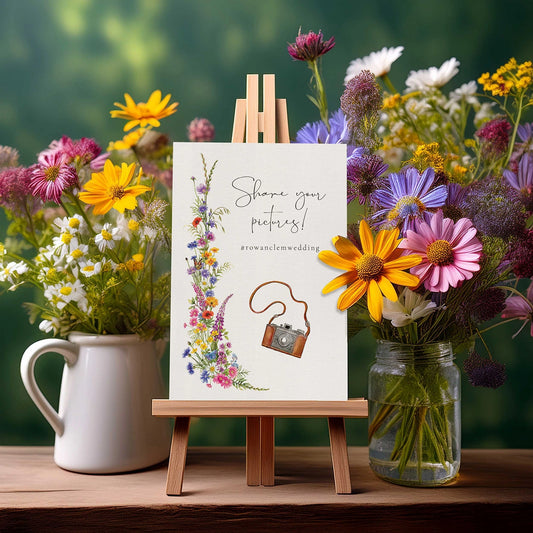 Wildflower Meadow Personalised Hashtag Photo Share Sign