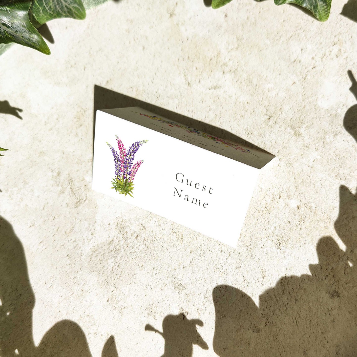Individual Flowers Folded Place Cards
