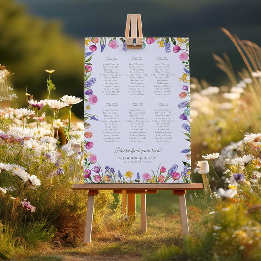 Spring Flowers Table Plan Digital File