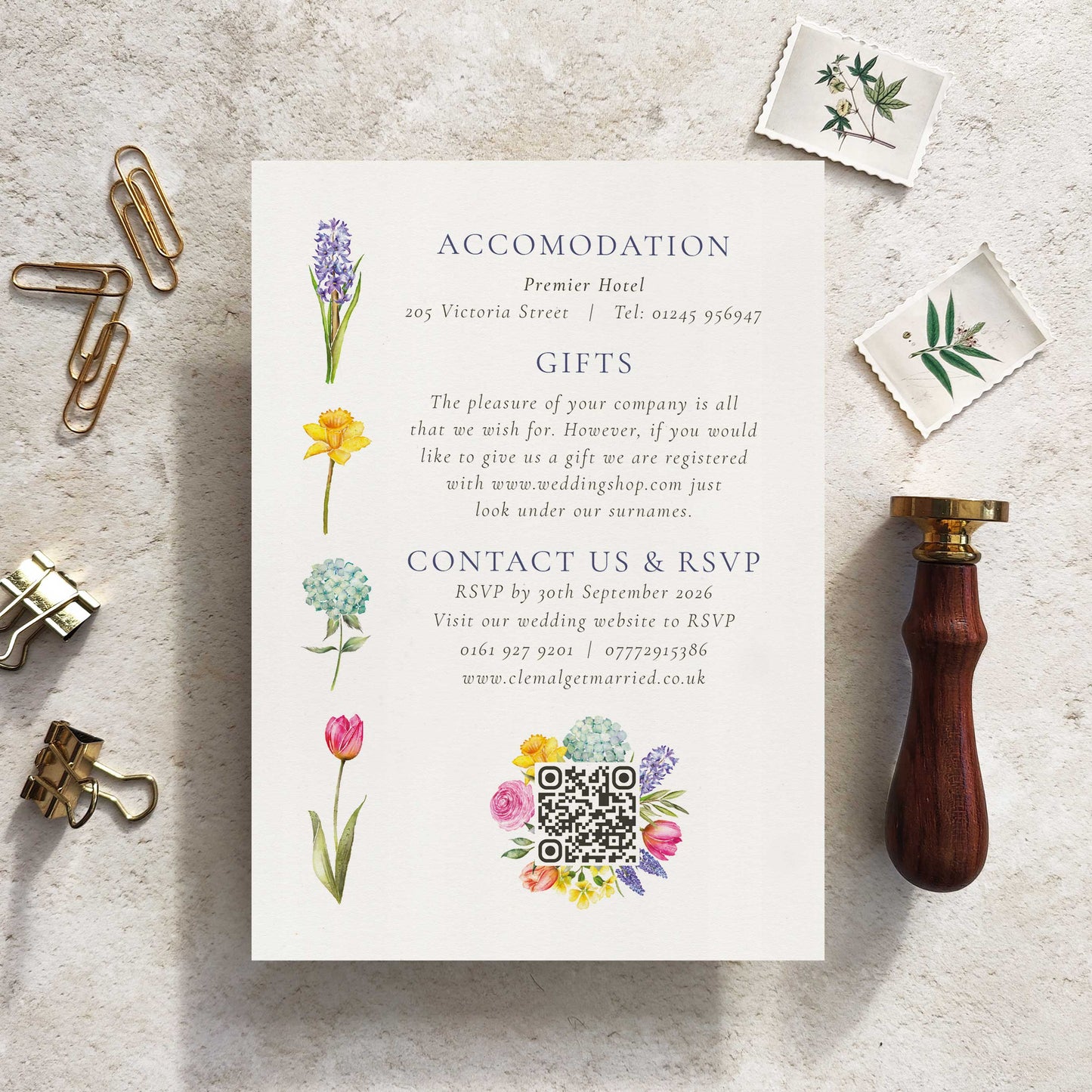 Spring Flowers Evening Invitation