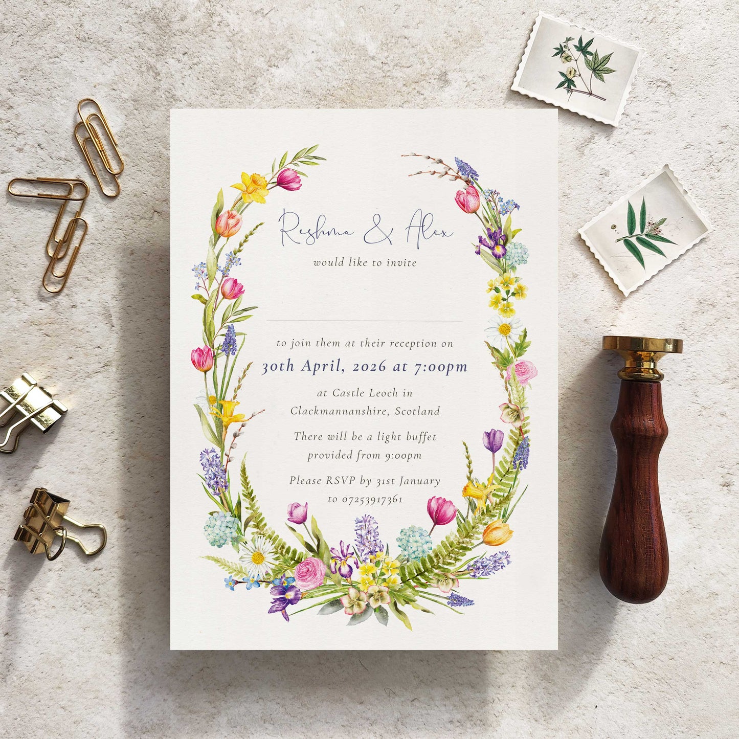 Spring Flowers Evening Invitation