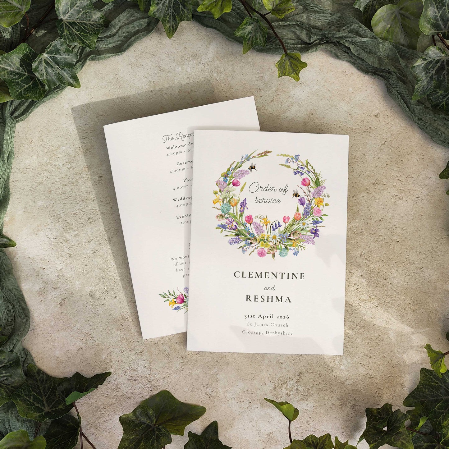 Spring Flowers Order of Service Program Digital File