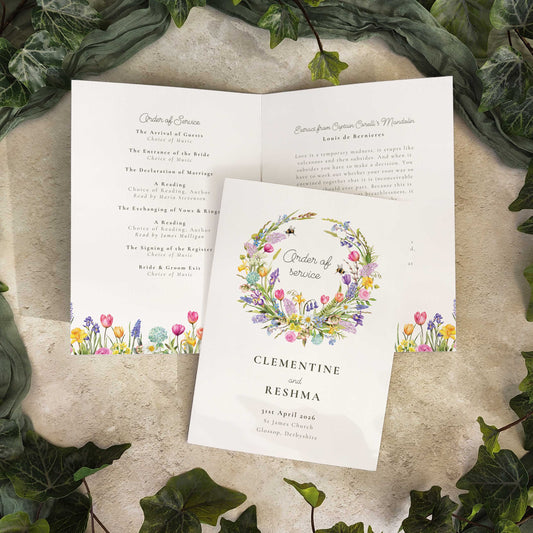 Spring Flowers Order of Service Program Digital File